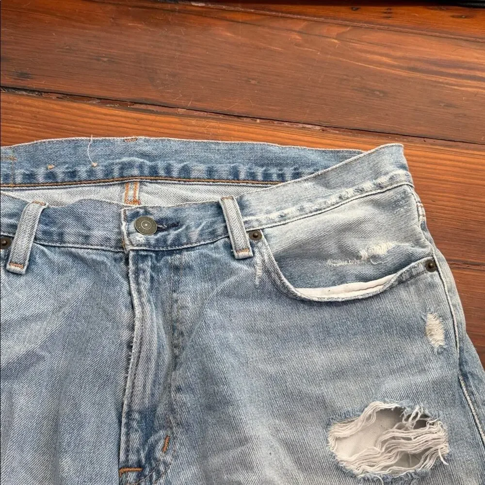 Denim & Supply Ralph Lauren grunge distressed denim jean cutoff shorts sz 32